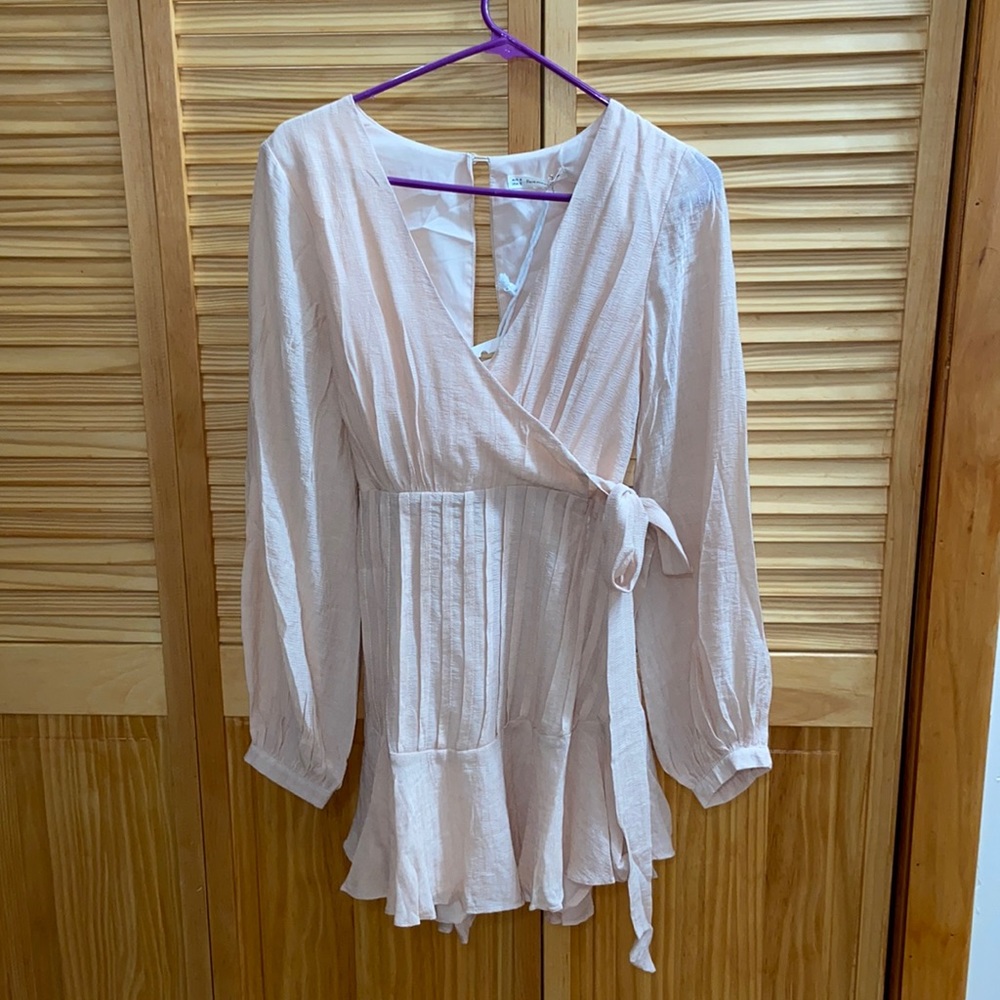 Dusty pink wrap dress